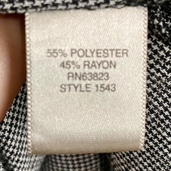 Christopher & Banks Women's Long Sleeve Black and White Micro Check Blouse L - Picture 4 of 7